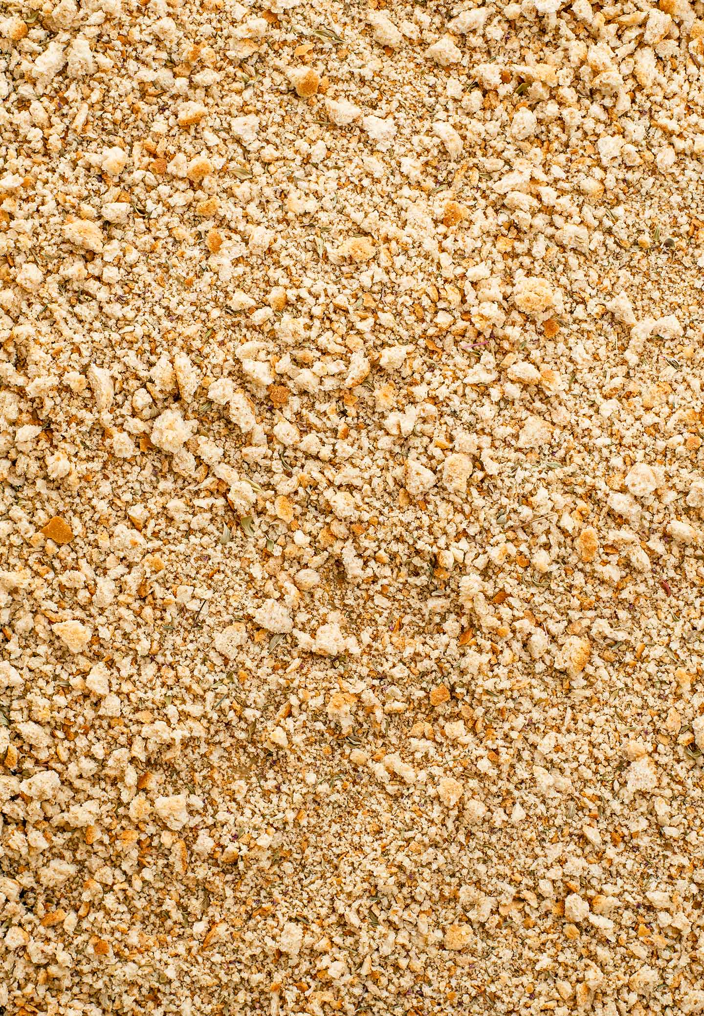 Top down view of quick and easy homemade breadcrumbs filling the image