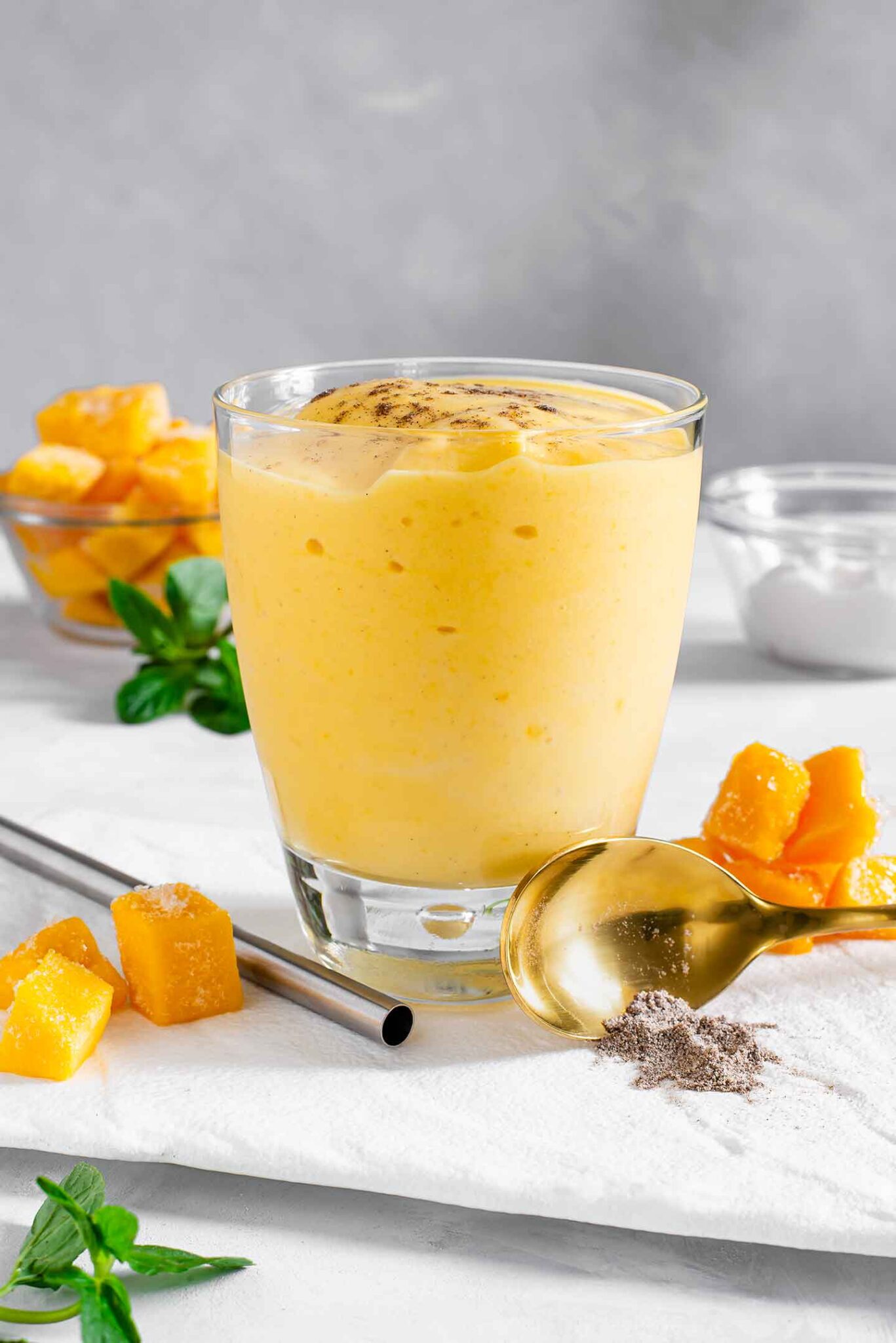 Vegan Mango Lassi - Simple, Thick &amp; Creamy • Tasty Thrifty Timely