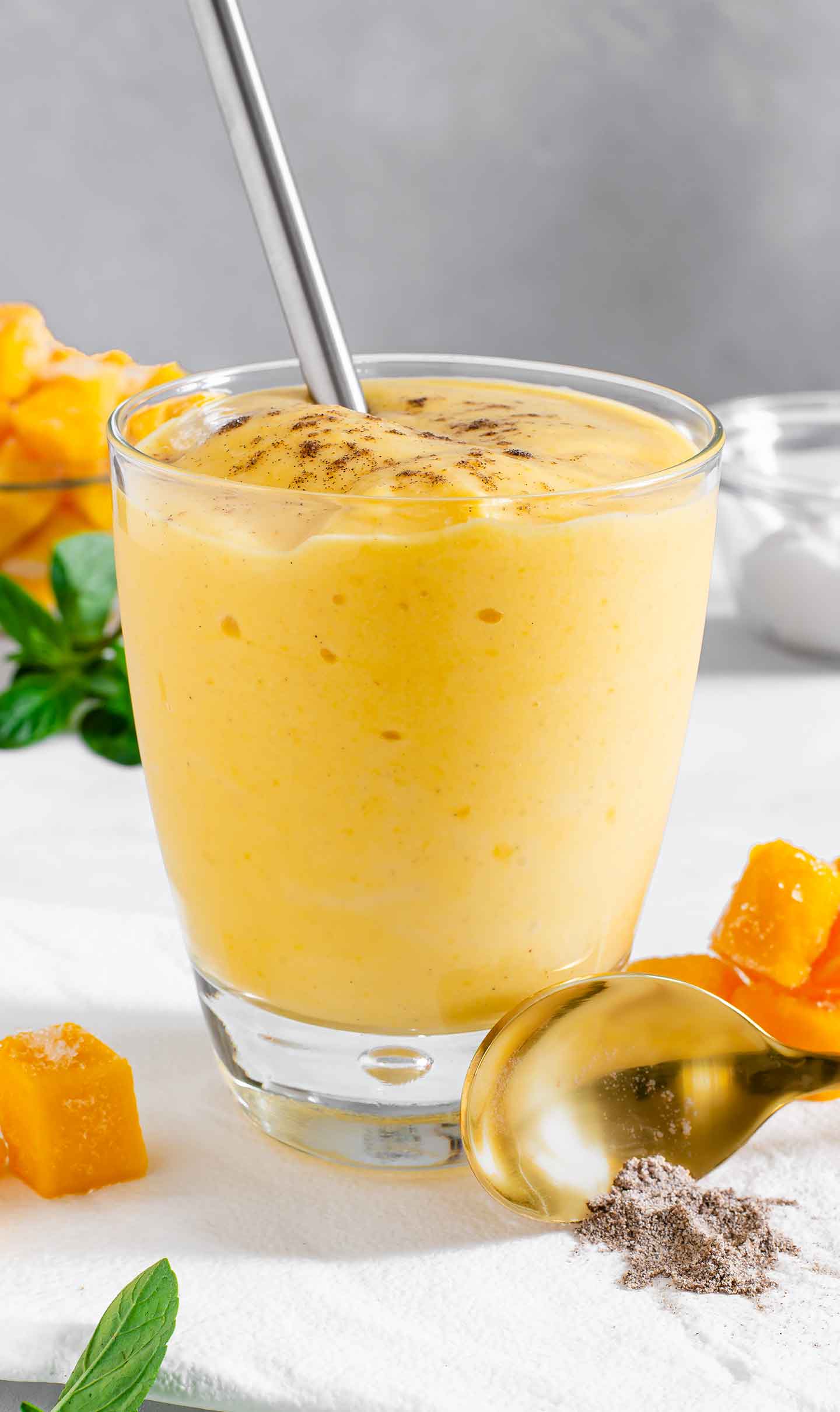 Vegan Mango Lassi - Simple, Thick & Creamy • Tasty Thrifty Timely