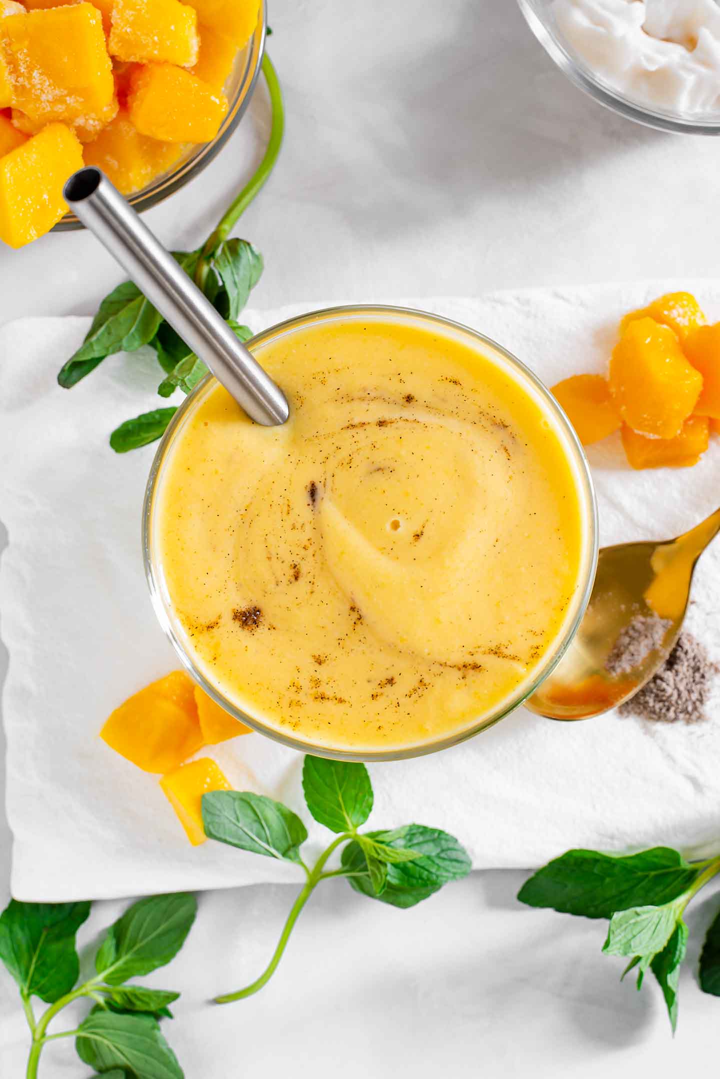 Creamy Mango Lassi (Vegan Yogurt Drink) - Elavegan