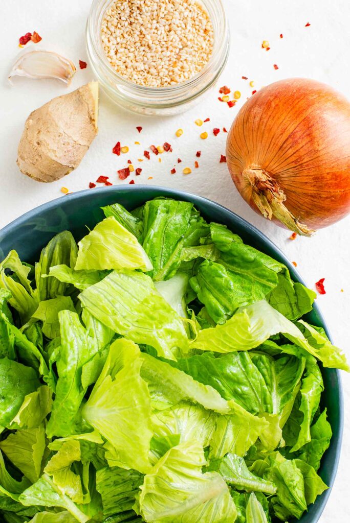 Lettuce "Kimchi" Style Salad On The Side • Tasty Thrifty Timely