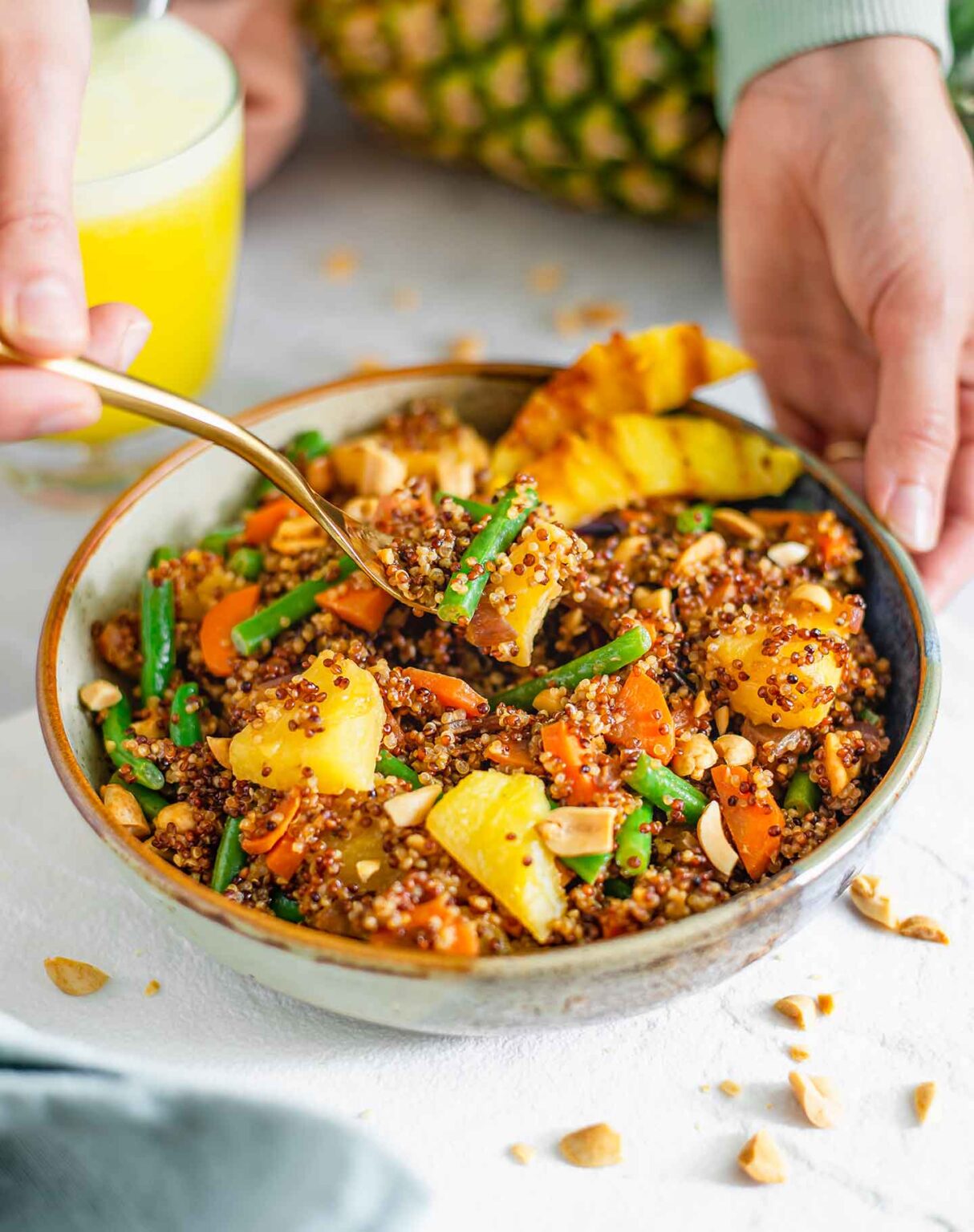 Simple Weeknight Pineapple Quinoa StirFry • Tasty Thrifty Timely