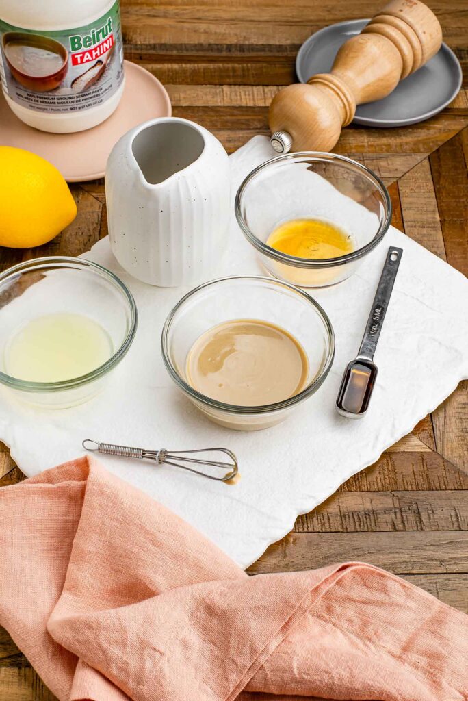 Simple Lemon Tahini Dressing With Maple Syrup • Tasty Thrifty Timely