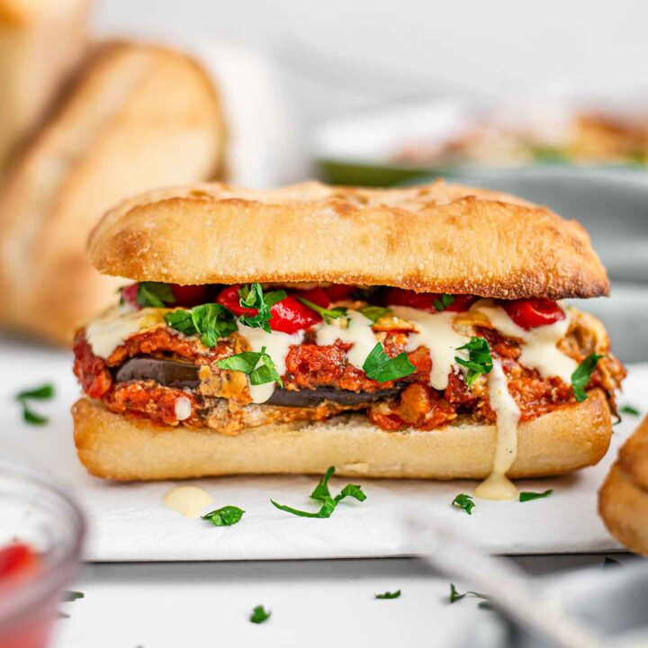 Ultimate Hunger Bustin' Eggplant Parm Sandwich • Tasty Thrifty Timely