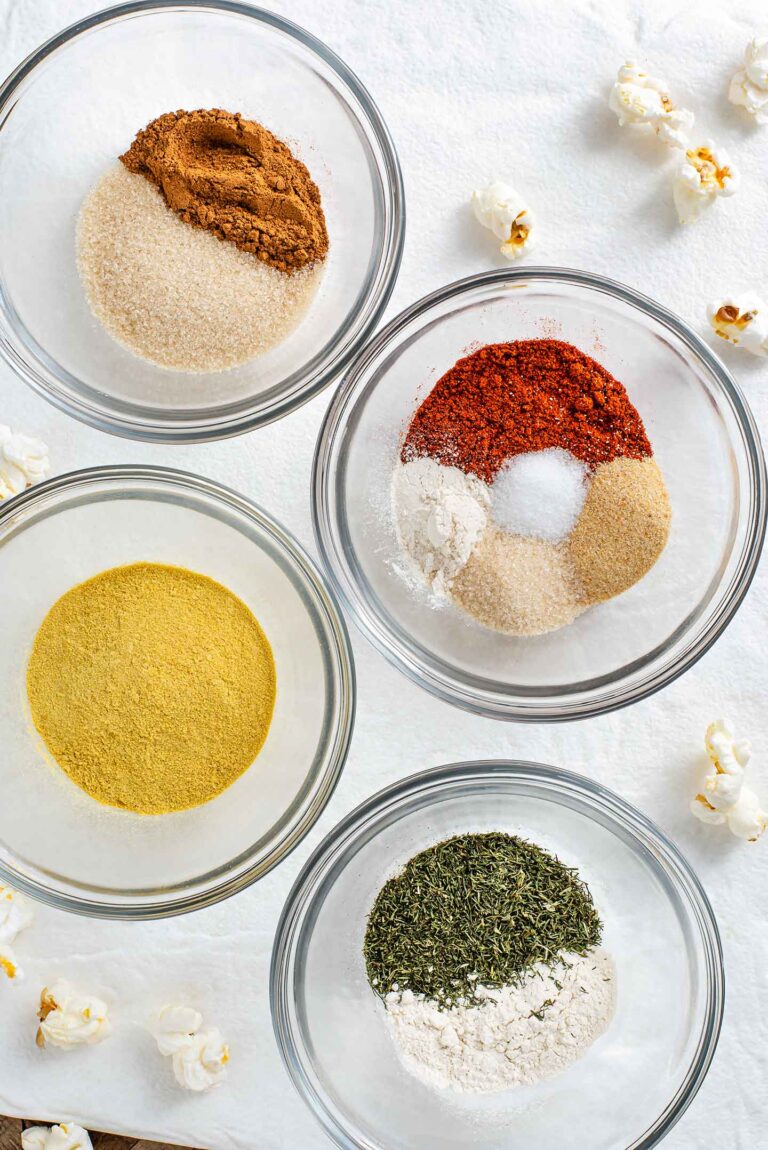 Easy Vegan Popcorn Seasoning 4 Ways • Tasty Thrifty Timely 0607