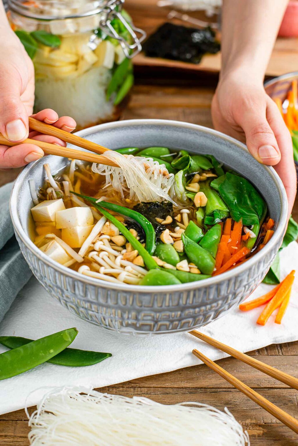 Instant Noodle Soup Bowl - Best Quick Vegan Lunch • Tasty Thrifty Timely