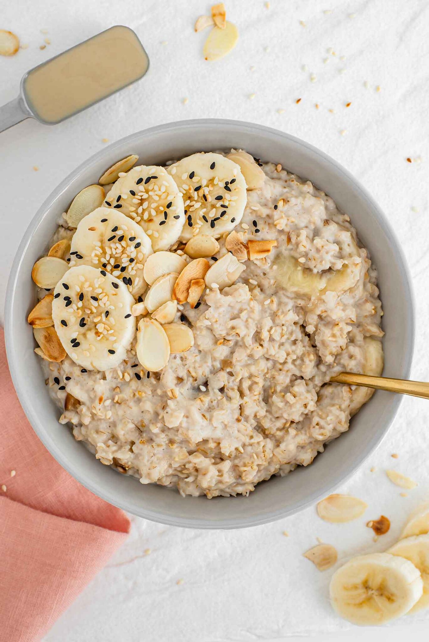 Maple Tahini Oatmeal For Your Best Morning • Tasty Thrifty Timely
