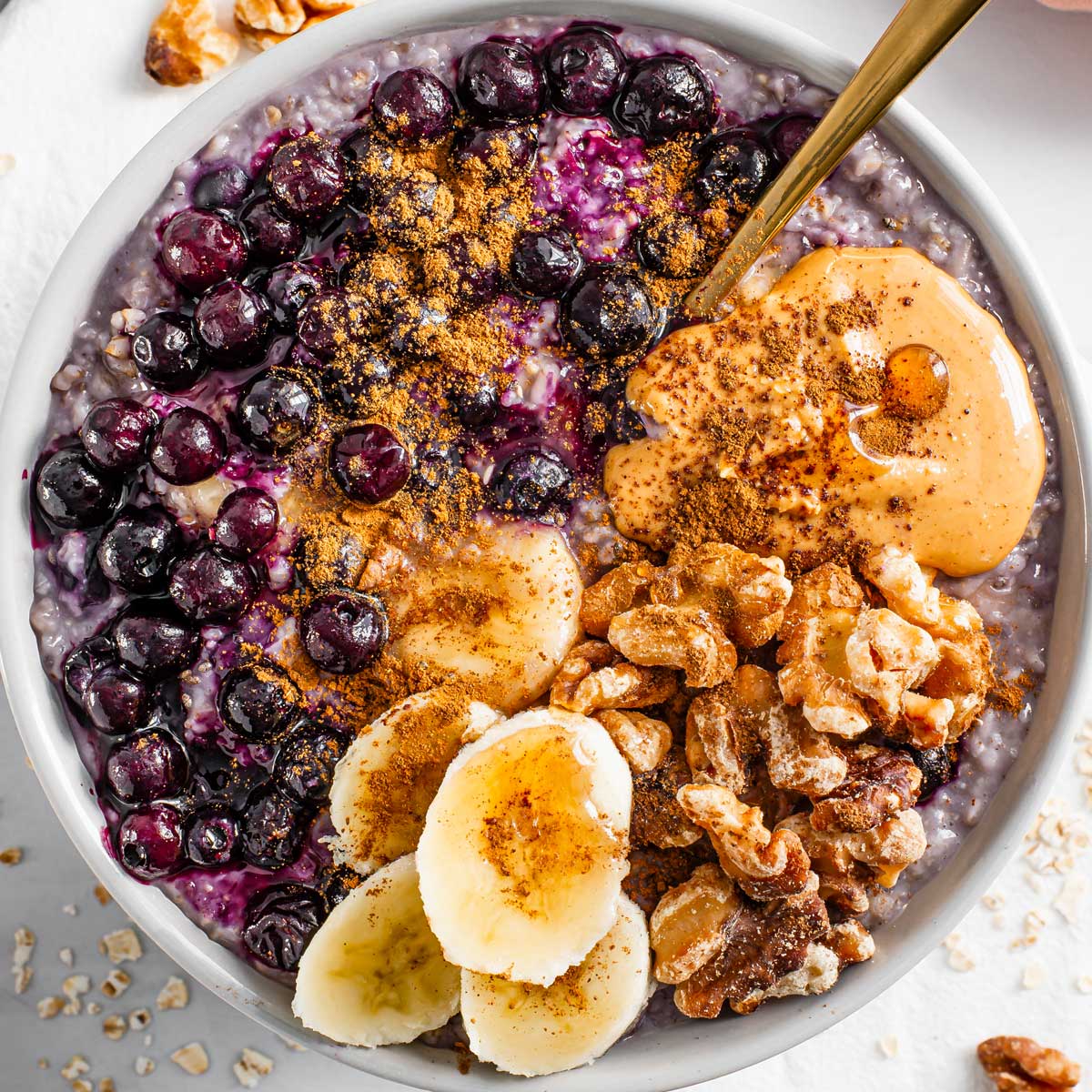 Blueberry Banana Oatmeal - Quick & Oh So Good • Tasty Thrifty Timely