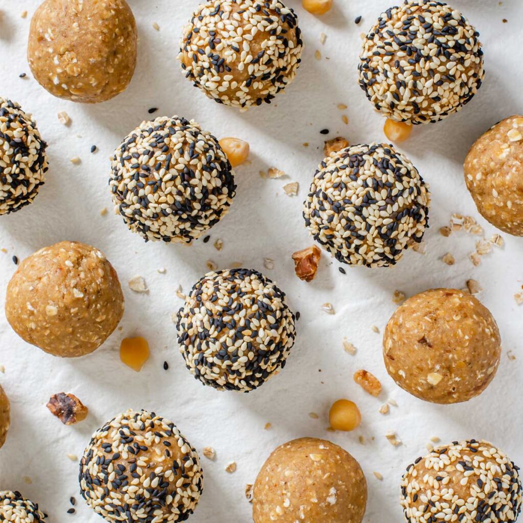 Easy PB & Chickpea Cookie Dough Protein Balls • Tasty Thrifty Timely