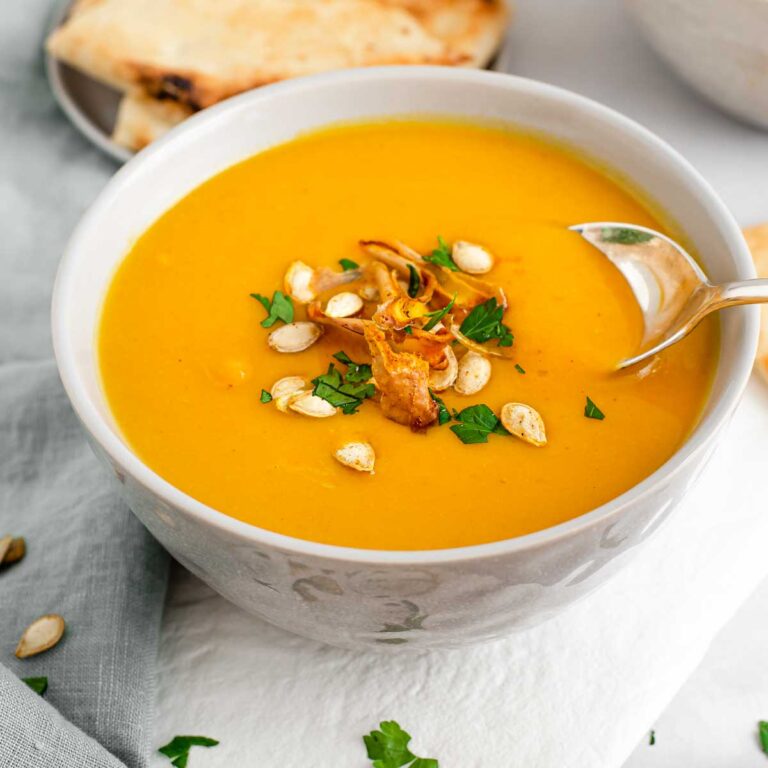 Stunning, Simple, Curried Butternut Squash Soup • Tasty Thrifty Timely