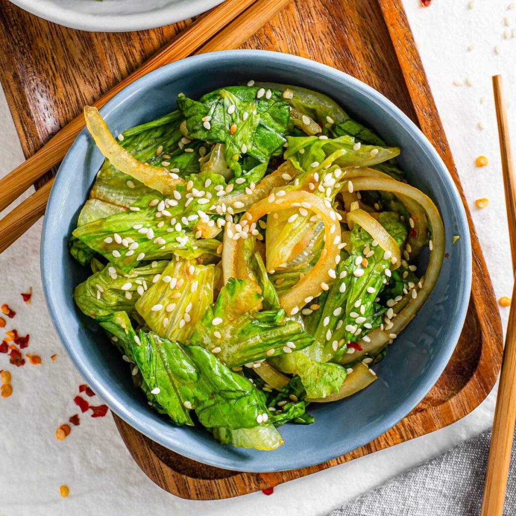 Lettuce "Kimchi" Style Salad On The Side • Tasty Thrifty Timely