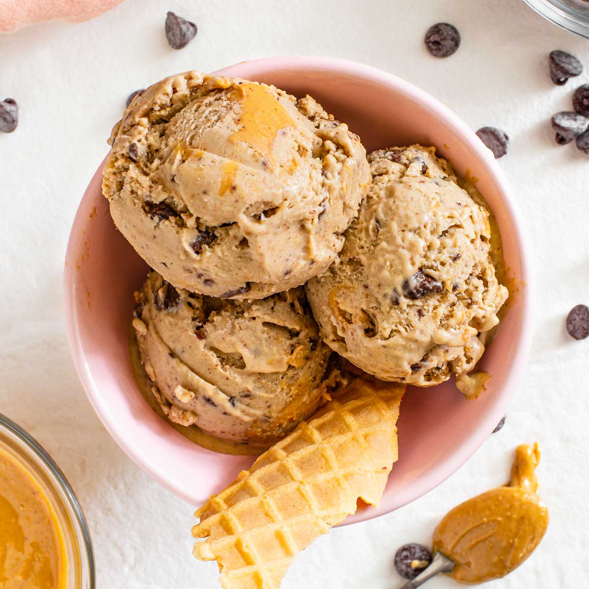 Peanut Butter Swirl Nice Cream - Dreamy & Easy • Tasty Thrifty Timely